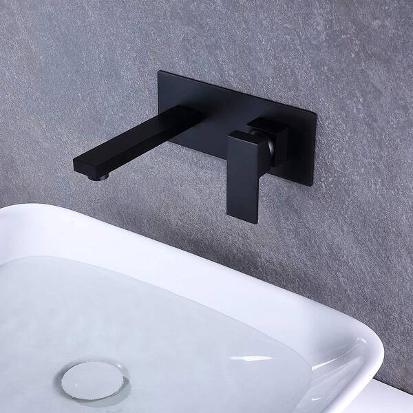 Matte Black Single Handle Wall Mounted Faucet - Overstock ...