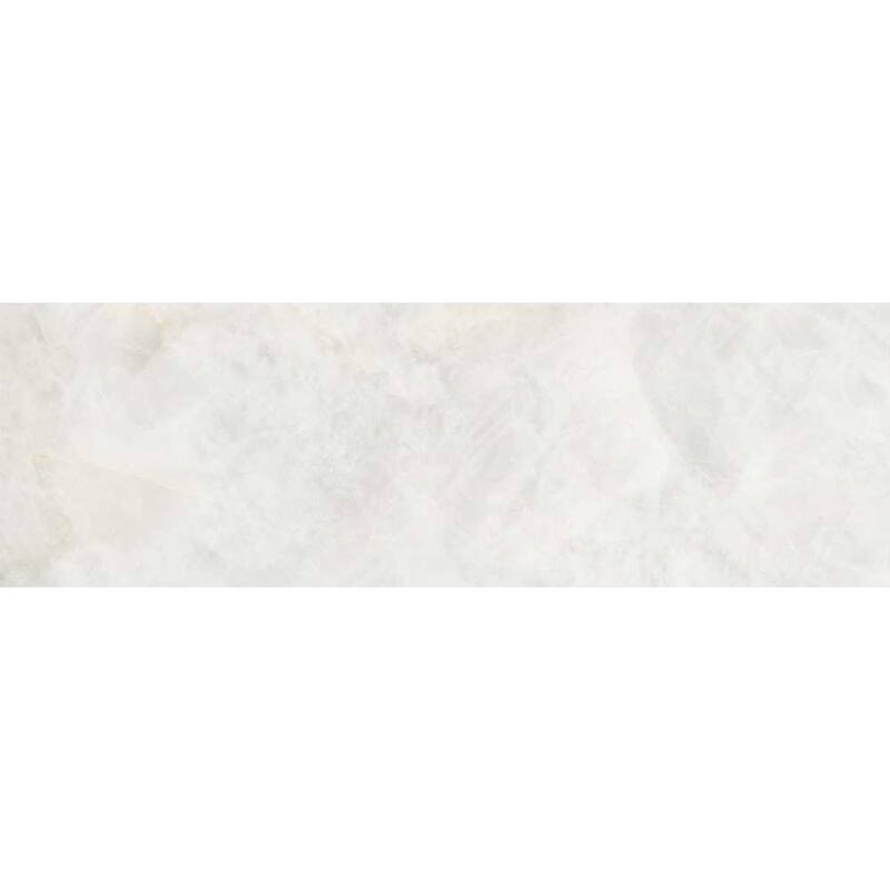 Syros 12x40 Glossy Pearl Marble Look Ceramic Wall Tile - Large Format