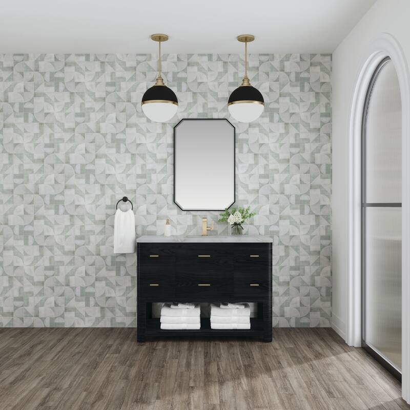 Lucian 48" Single Vanity, Carbon Oak w/FreePower Wireless Charger