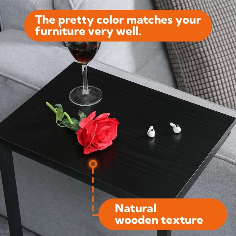 C Tables End Table, TV Trays Set of 2, Couch Table for Small Space, Bedside Tables for Living Room, Bedroom, Office