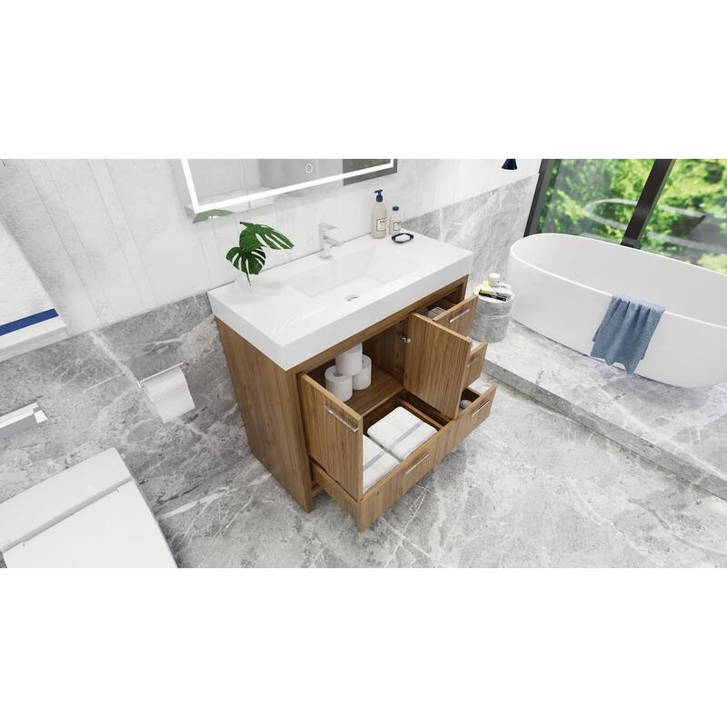 Dove 42'' Freestanding Vanity with Reinforced Acrylic Sink