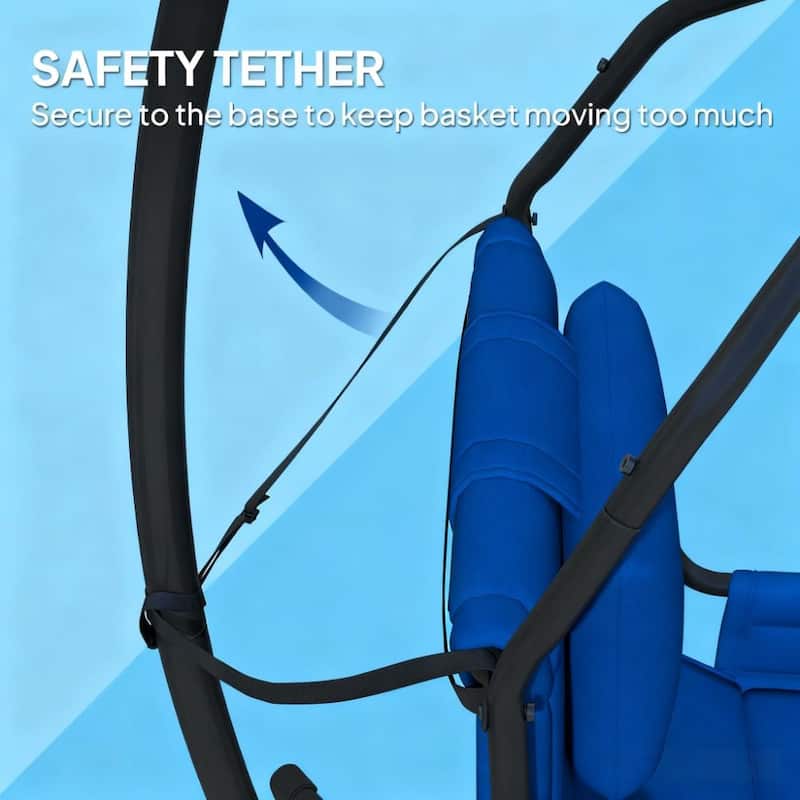 GDFStudio - Oliver Relaxing Hanging Swing Chair with Steel Frame and Adjustable Comfort for Indoor and Outdoor Use