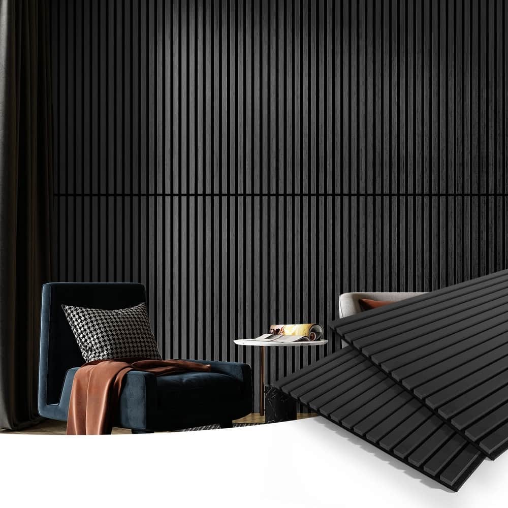Art3d 23.6in x 47.2in Acoustic Wall Cladding Siding Board,Slat Wall Panels,4pcs