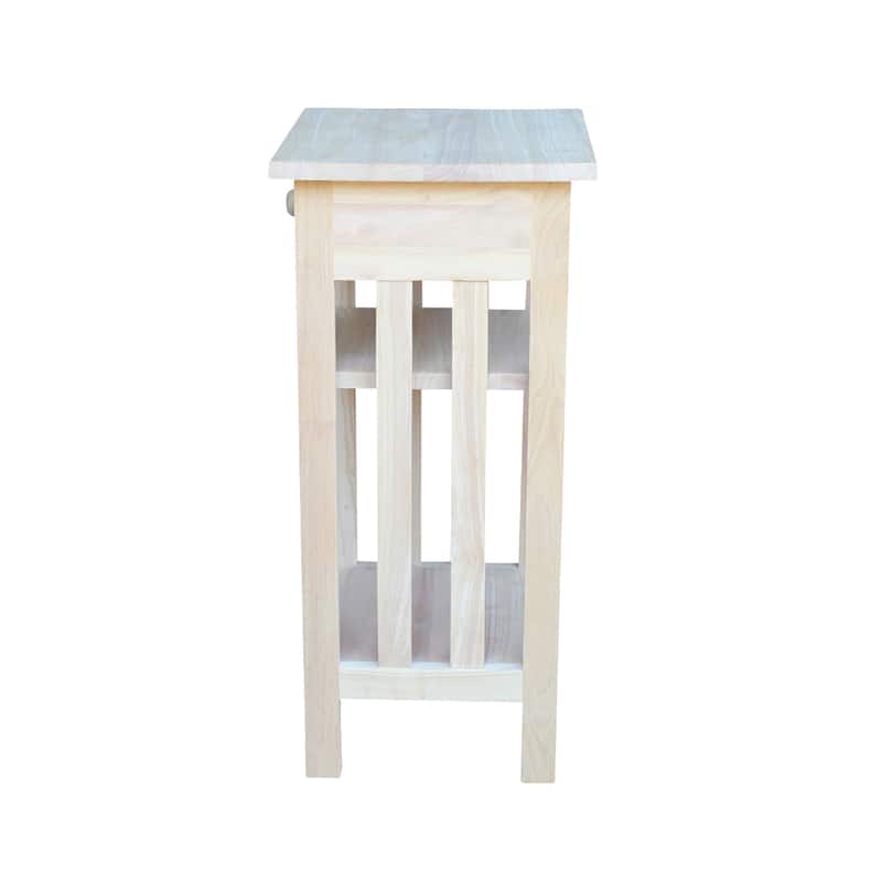 Unfinished Solid Parawood Mission Telephone Stand