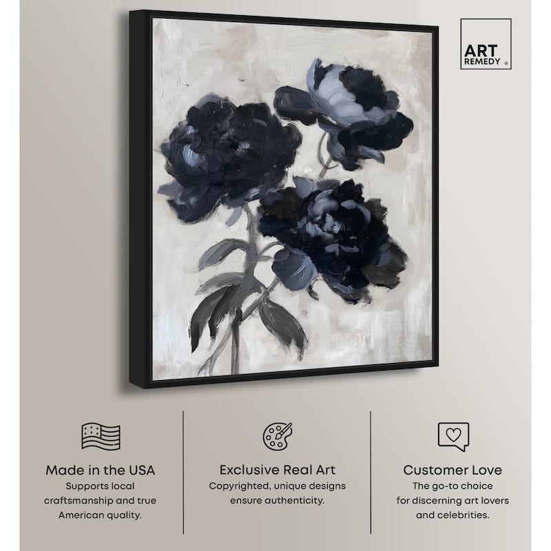 Peonies in Shadow Canvas by Art Remedy