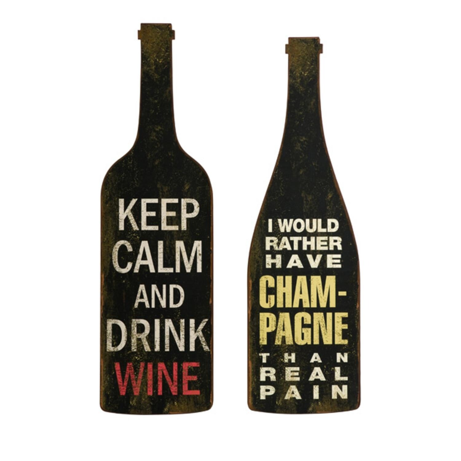 Shop Set Of 2 Vintage Keep Calm Wine And Real Pain Champagne