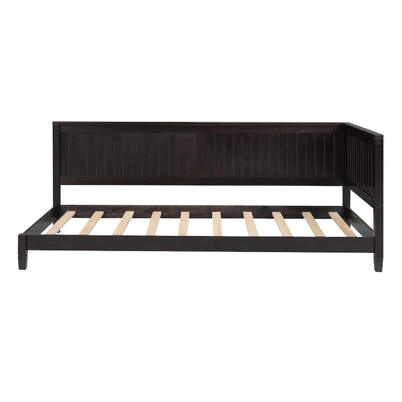 Classic Twin Size Daybed Wood Sofa Bed with Armrest and Wood Frame