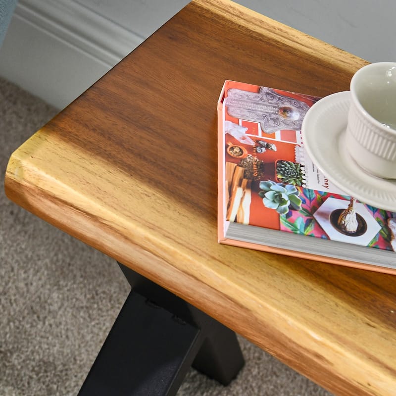 Natural Wood Rectangle Bench