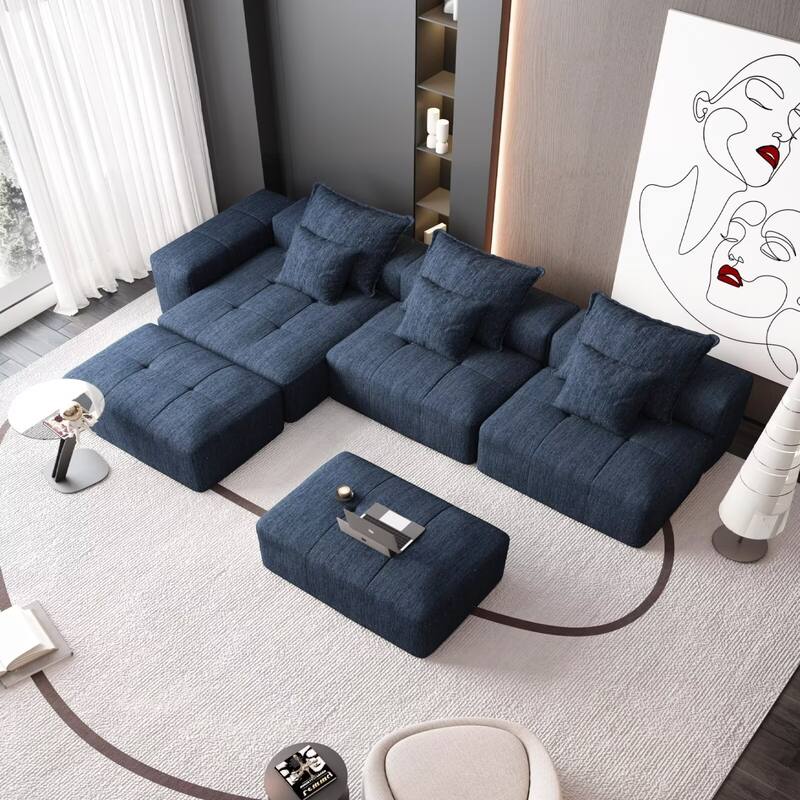 Oversized Modular Sectional Sofa,Sparkling Chenille Fabric,DIY Sofa