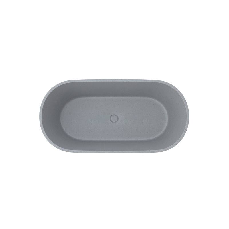 MEDUNJESS 59'' Terrazzo Freestanding Bathtub Stone Resin Soaking Tub