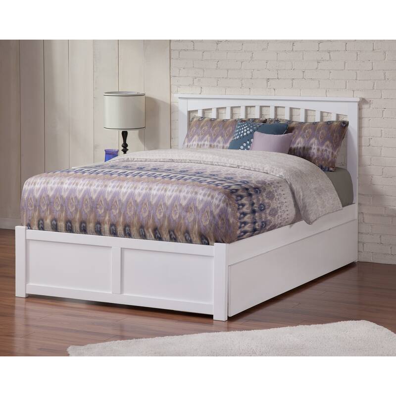 Mission Platform Bed with Footboard and Twin XL Trundle