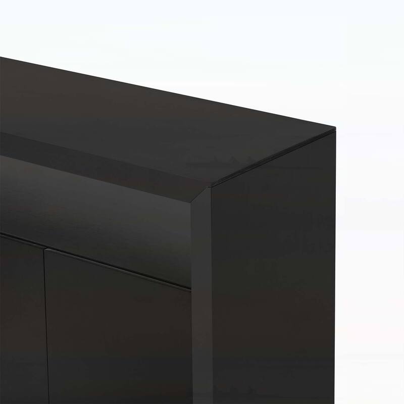 Modern Wood Sideboard with Open Shelf,for Multiple Living Spaces
