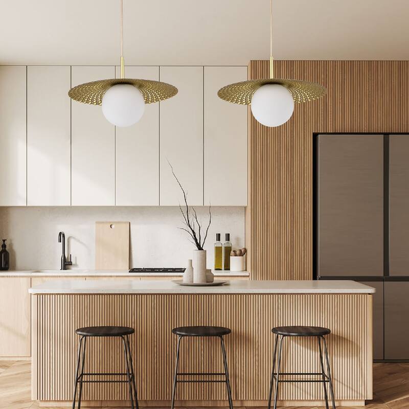 1-Light Glass Globe Pendant Light