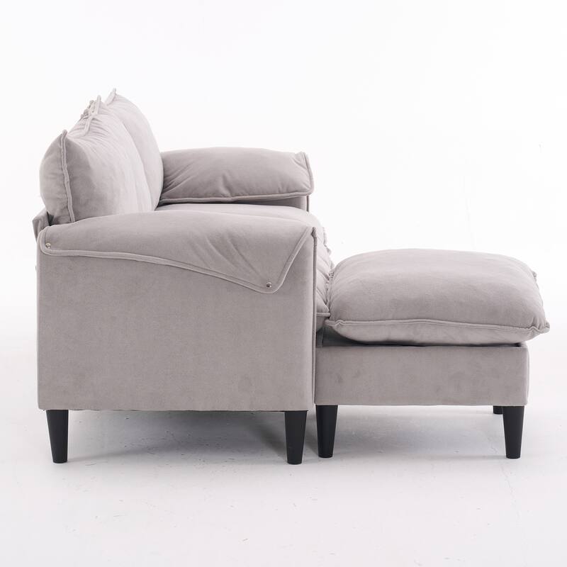 78.74" 3-Seater L-Shaped Convertible Sofa with Footstools & Storage