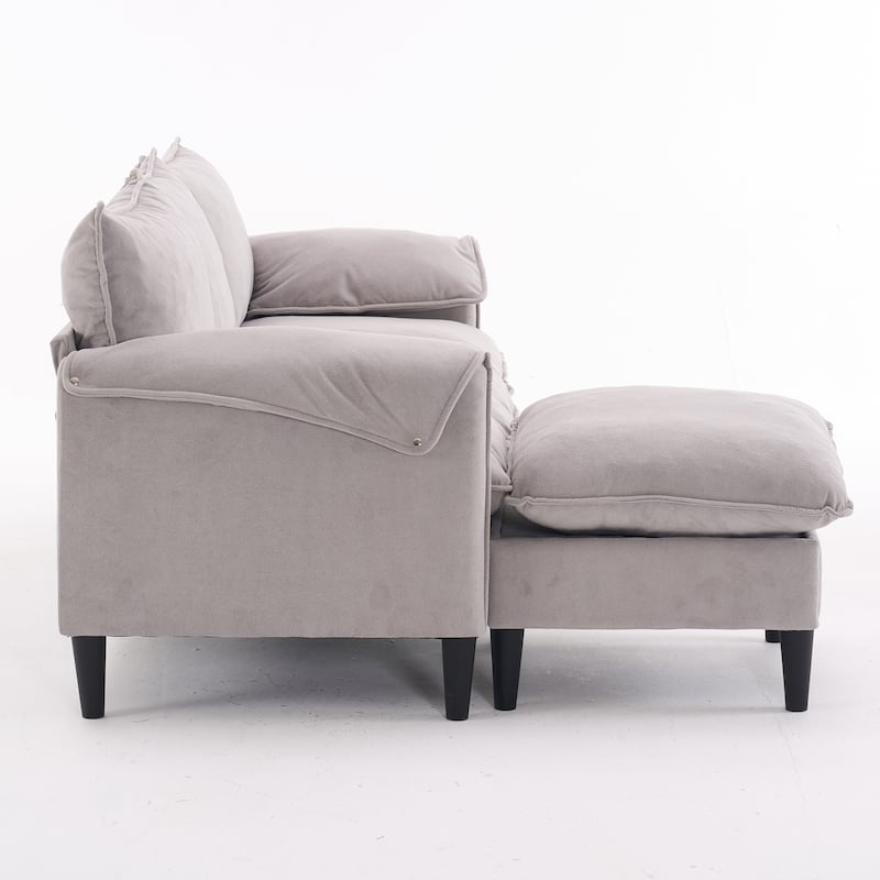 Convertible L-shaped Chaise Sectional Sofa with Storage Ottoman