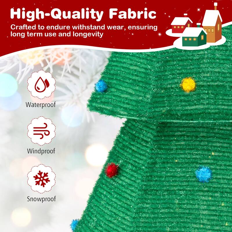 Gymax 6.2 FT Collapsible Christmas Tree w/ 200 Built-in LED Lights Top - Multi - See Details