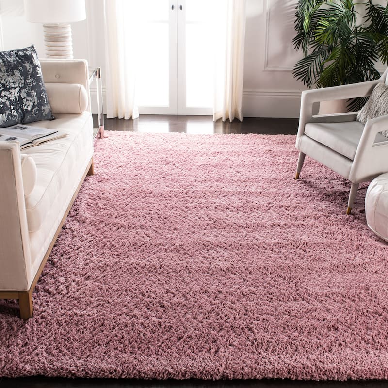 SAFAVIEH Fontana Shag Kimberlie Solid 2-inch Thick Rug - 8' x 10' - Pink - Rectangle
