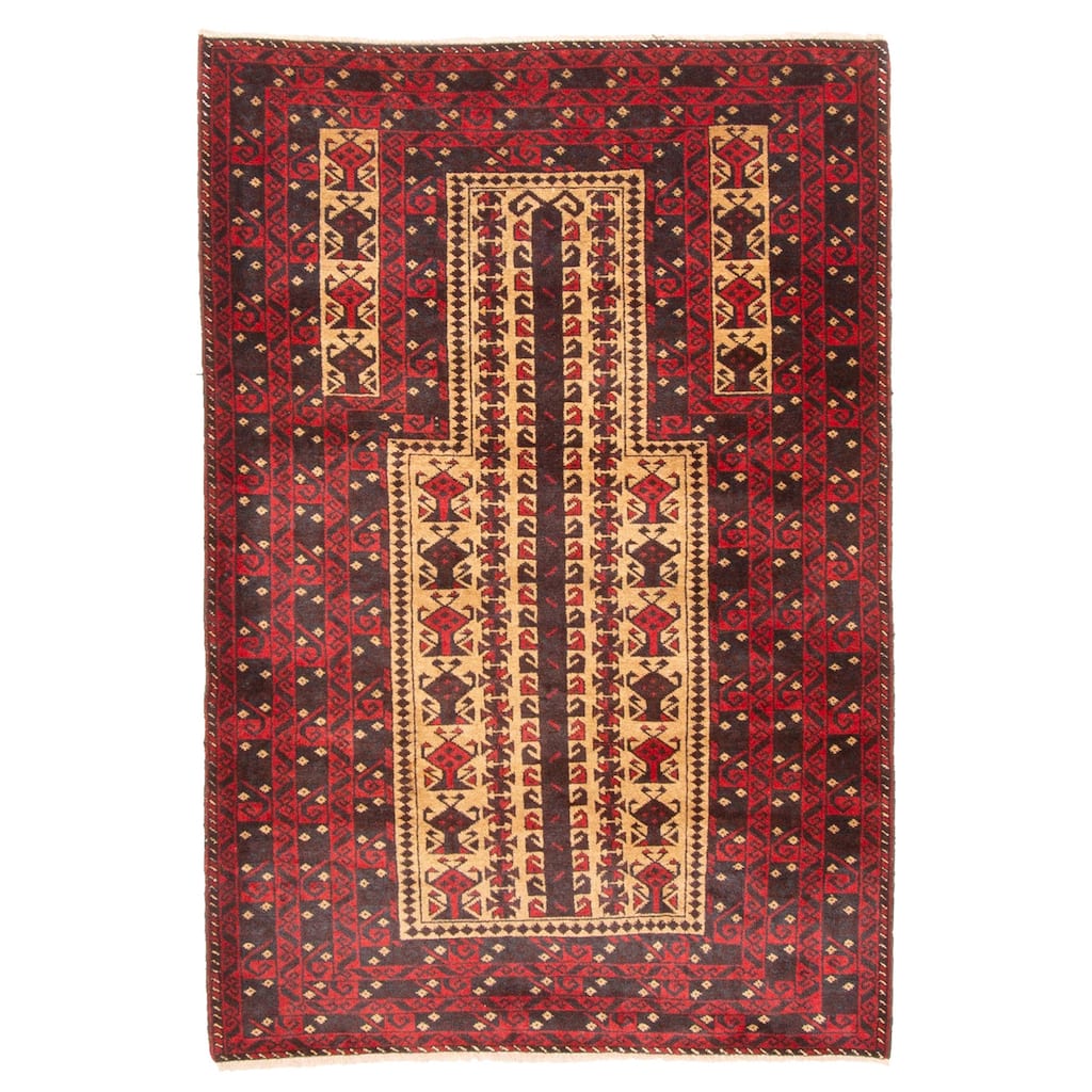 ECARPETGALLERY Hand-knotted Teimani Beige Wool Rug - 3'1 x 4'7