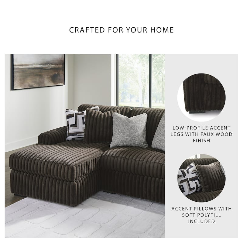 Signature Design by Ashley Midnight-madness Brown 2-Piece Sectional Sofa with Chaise - 120" W x 65" D x 40" H