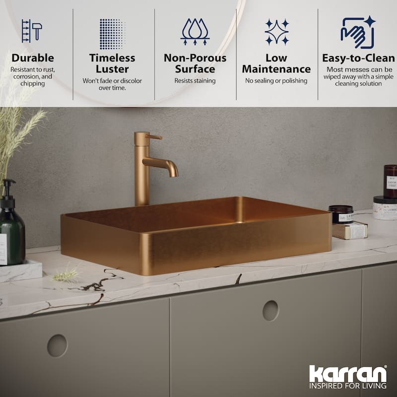 Karran Cinox Stainless Steel Rectangular Vessel Sink
