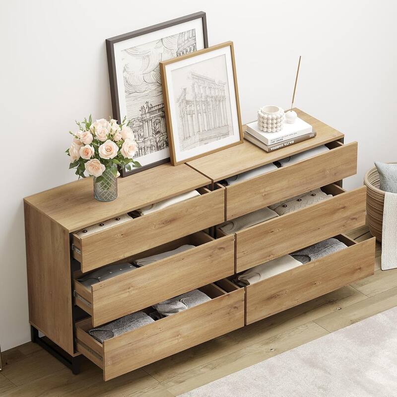 WAMPAT 3 Piece Dresser and Nightstand Sets