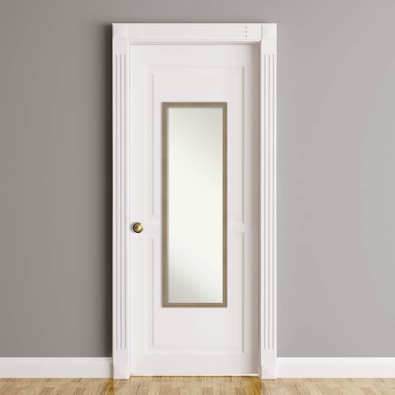 Florence Non-Beveled Framed Full-Length On the Door Mirror - Glass Size 14x48