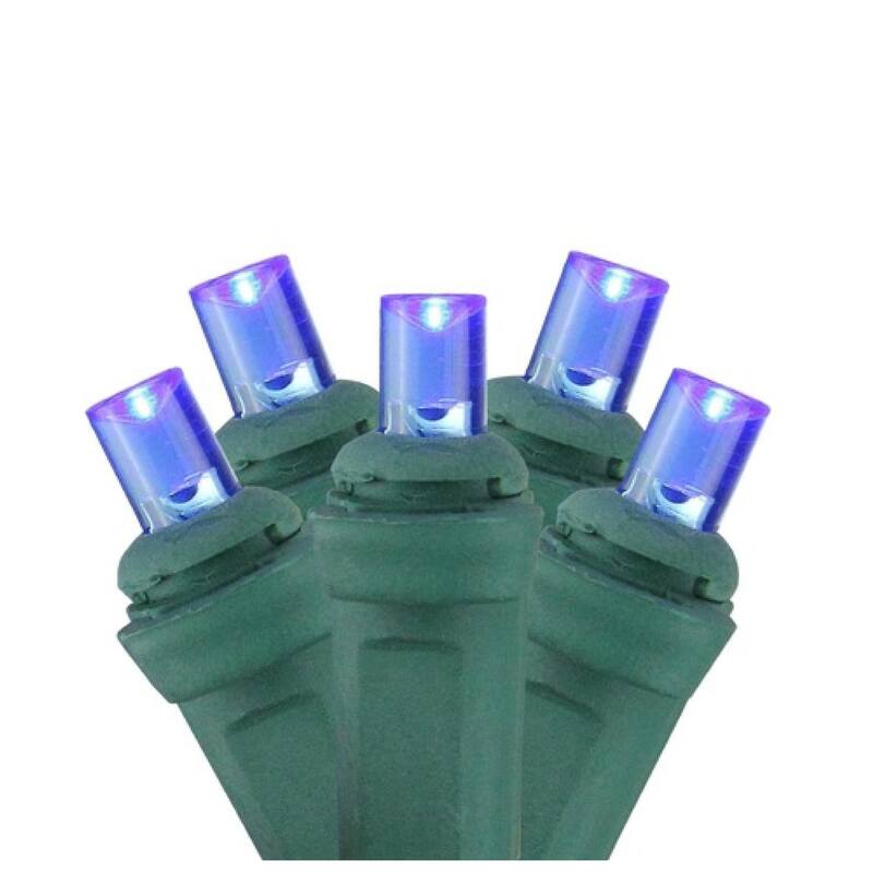 4' x 6' Blue LED Wide Angle Christmas Net Lights Green Wire
