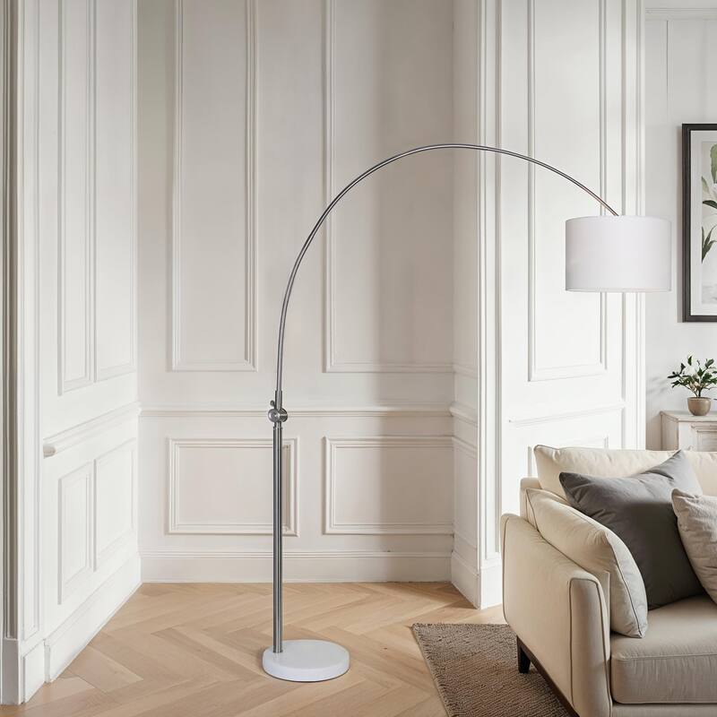 Renwil Cassell 82.5" Length Floor lamp, Nickel Plated - Nickel Plated
