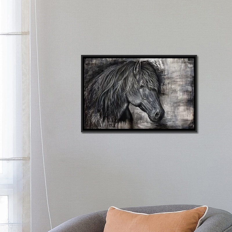 iCanvas "Majestic Dark Horse" by Angela Bawden Framed