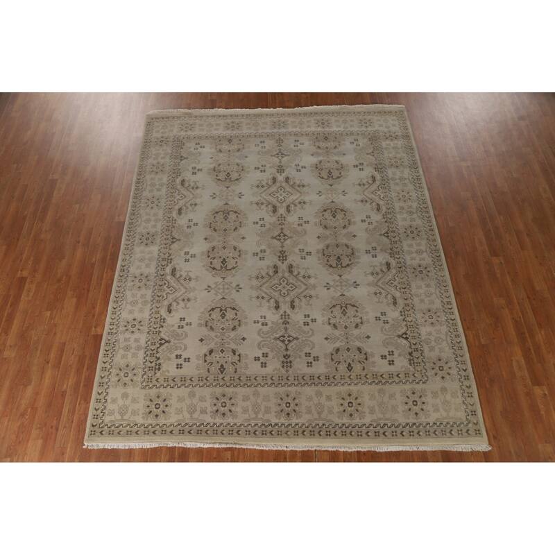 Oushak Living Room Area Rug Handmade Wool Carpet - 8'1"x 10'0"