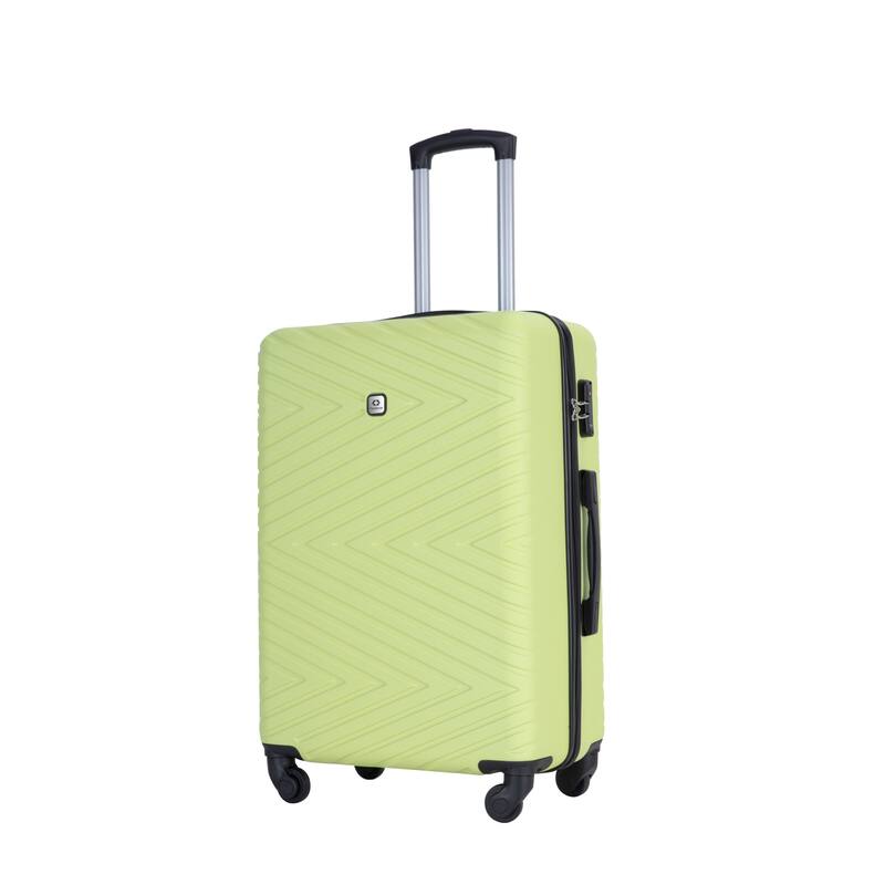 4-Piece Modern Lightweight Luggage with Adjustable Drawbar, Swivel Wheels and TSA Lock, for Boarding Travel, Fluorescent Green