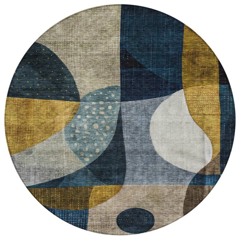 HomeRoots Abstract Transitional Rectangle Outdoor Rug