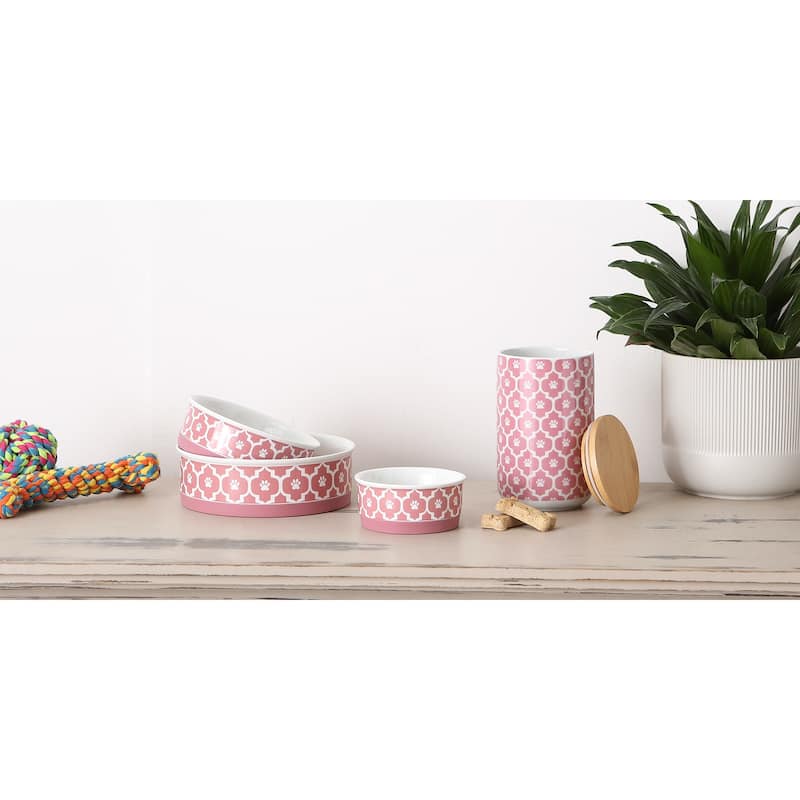 Bone Dry Lattice Pet Bowl (Set of 2)
