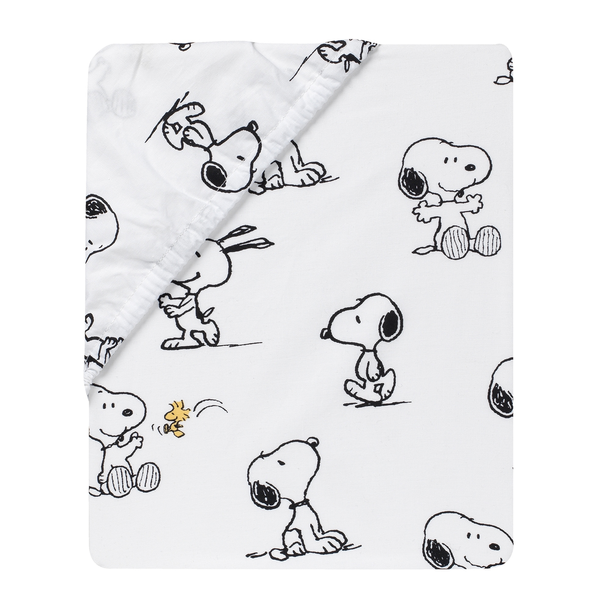 Lambs Ivy Classic Snoopy White Black Gray 3 Piece Baby Crib
