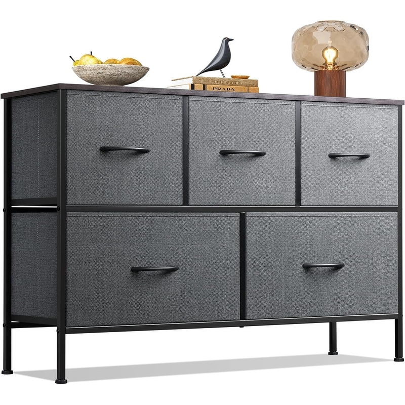 Dresser for Bedroom Easy Storage Drawers Fabric with 5 Drawers