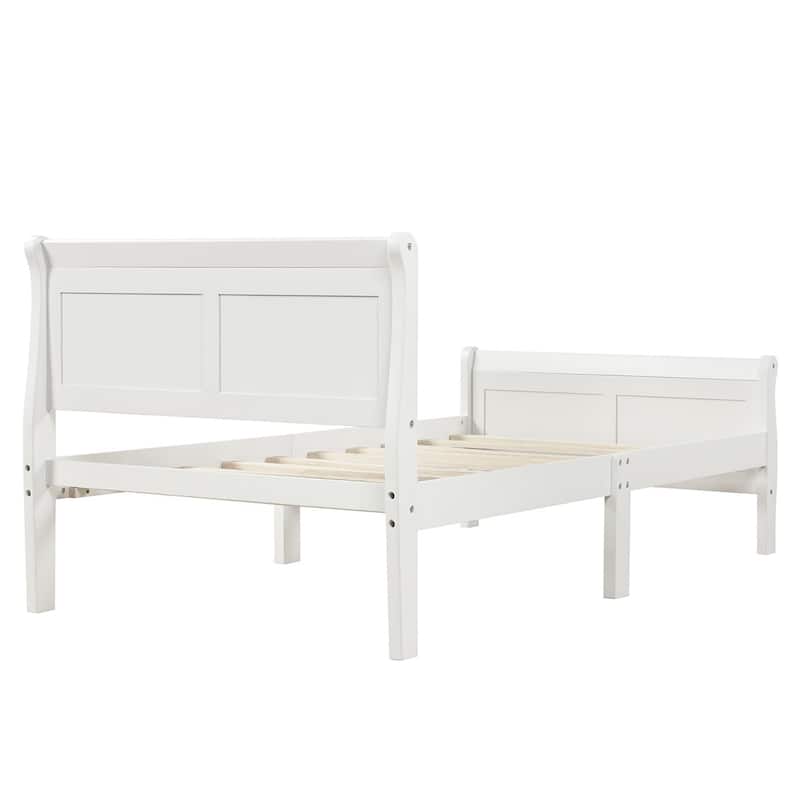 Merax Wood Twin Sleigh Bed with Headboard and Footboard