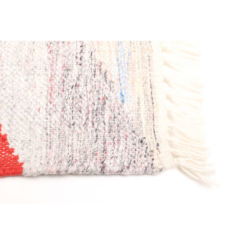 ECARPETGALLERY Flat-Weave Ankara FW Grey Wool Kilim - 5'4 x 7'9