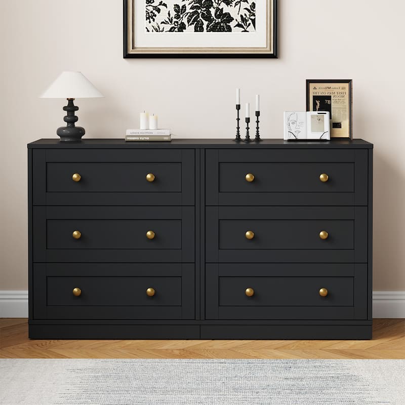 Set of 2 Modern Nightstands with 3 Drawers