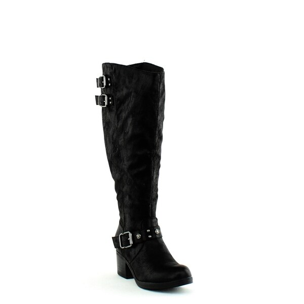 carlos santana black knee high boots