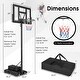 preview thumbnail 12 of 15, 4.25-10 Feet Adjustable Basketball Hoop System with 44 Inch Backboard