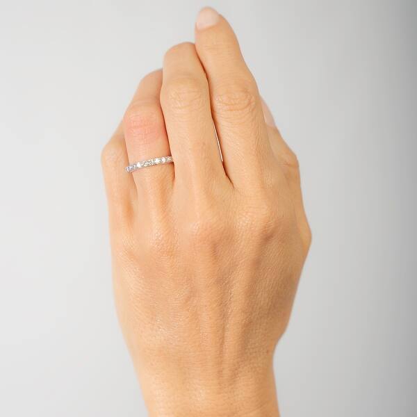 Shop 14k White Gold 1 2 Carat Tdw Semi Eternity Wedding Band Ring By Beverly Hills Charm Prime Jewels White H I On Sale Overstock 31027427
