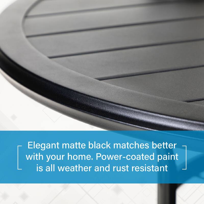 MAISON ARTS 5-Piece Patio Dining Set, Metal Table and 4 Textilene Fabric Swivel Dining Chairs