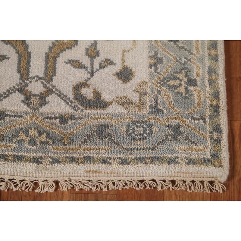 Floral Oushak Oriental Runner Rug Handmade Wool Carpet - 2'5"x 11'6"