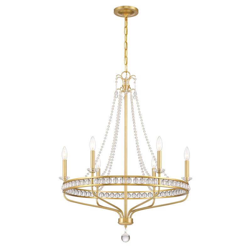 Crystorama Lighting Group SEV-1806 Seville 6 Light 28" Wide Beaded
