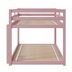 preview thumbnail 7 of 8, Twin over Twin Low Height Bunk Bed with Ladder, Maximized Space, Pink