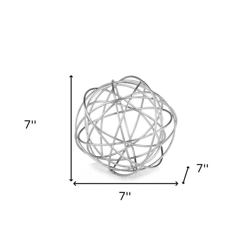 HomeRoots 7" X 7" X 7" Silver Large Wire Sphere - 7' X '7' X '7