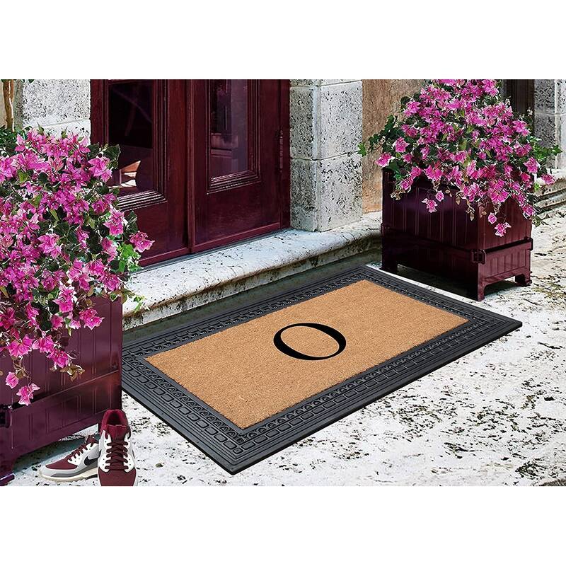 A1HC Rubber and Coir, 24" X 39" Heavy Duty Outdoor Monogrammed Doormat