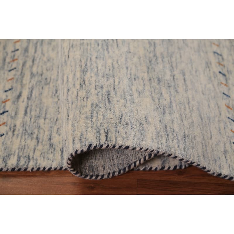 Little Animals Gabbeh Oriental Area Rug Handmade Beige Wool Carpet - 4'0" x 5'10"