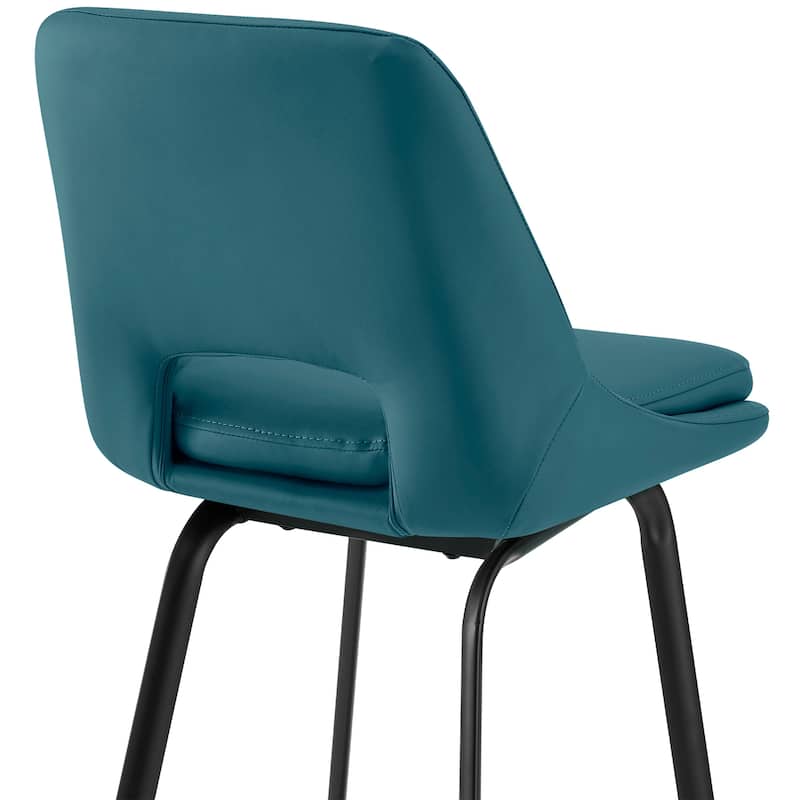 Carise Metal and Faux Leather Bar or Counter Swivel Stool