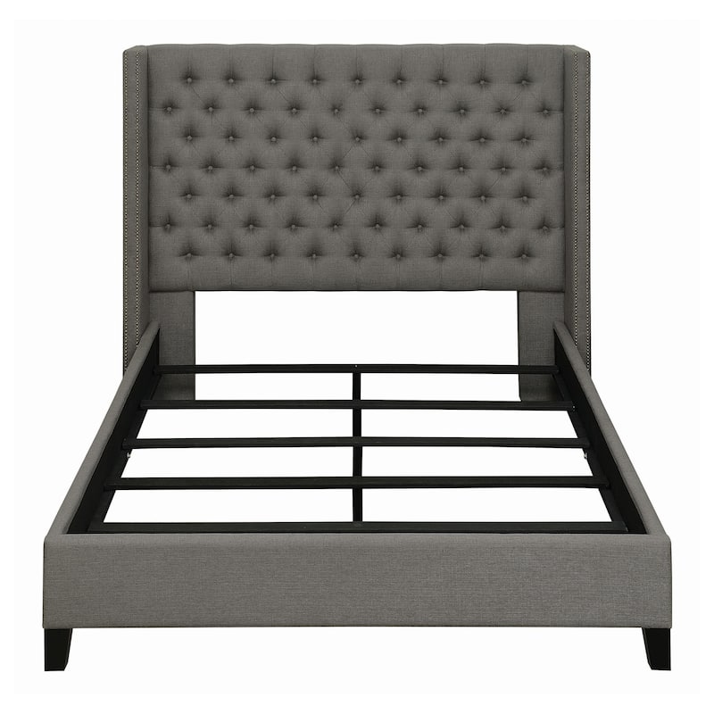 Bancroft Transitional Fabric Upholstered Wingback Bed